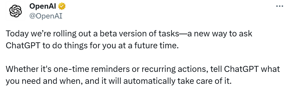 Tasks 先行，OpenAI Agent ：Operator即将发布！