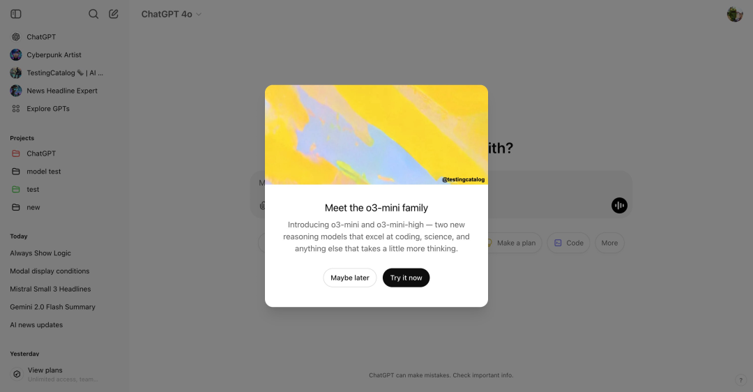 突发消息！OpenAI 今天发布 2 个新的推理模型：o3-mini 和 o3-mini-high。