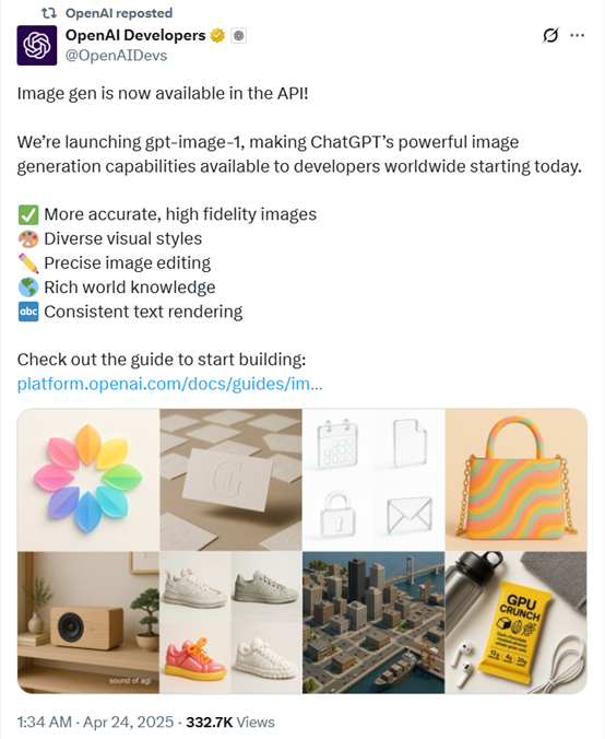 刚刚,OpenAI发布GPT-image-1模型,更强吉卜力版本来啦