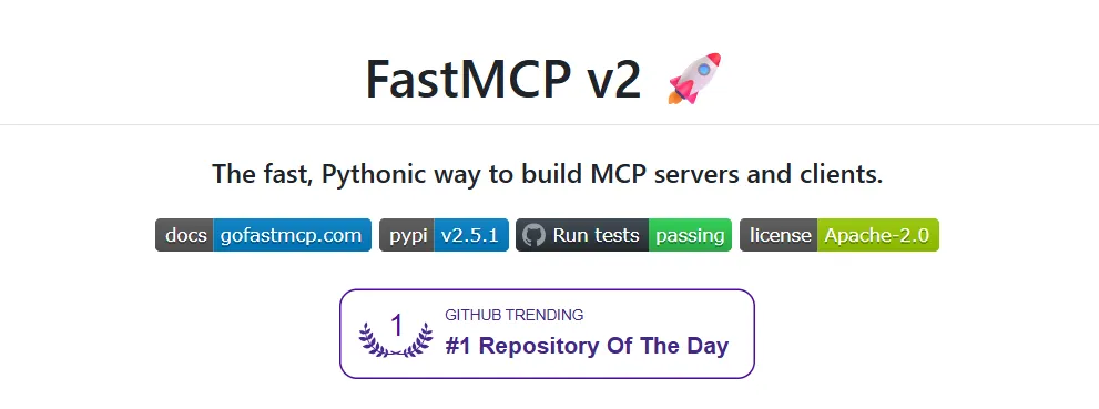 FastMCP,构建 MCP 的 python 框架,比官方 SDK 更好用!