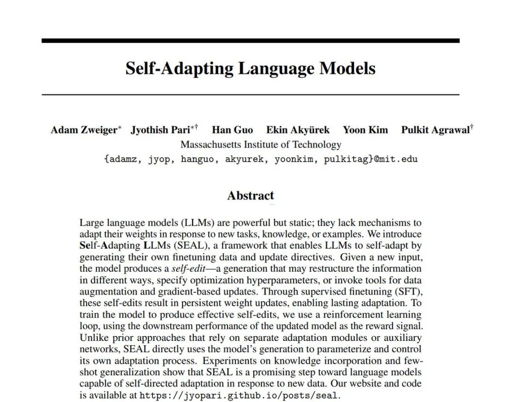 MIT 让AI 学会自我进化,能力暴涨,让人害怕