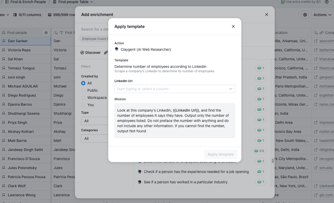 AI 生产力工具研究:拆解海外明星表格产品Clay AI,探索 AI 表格的现状和机会