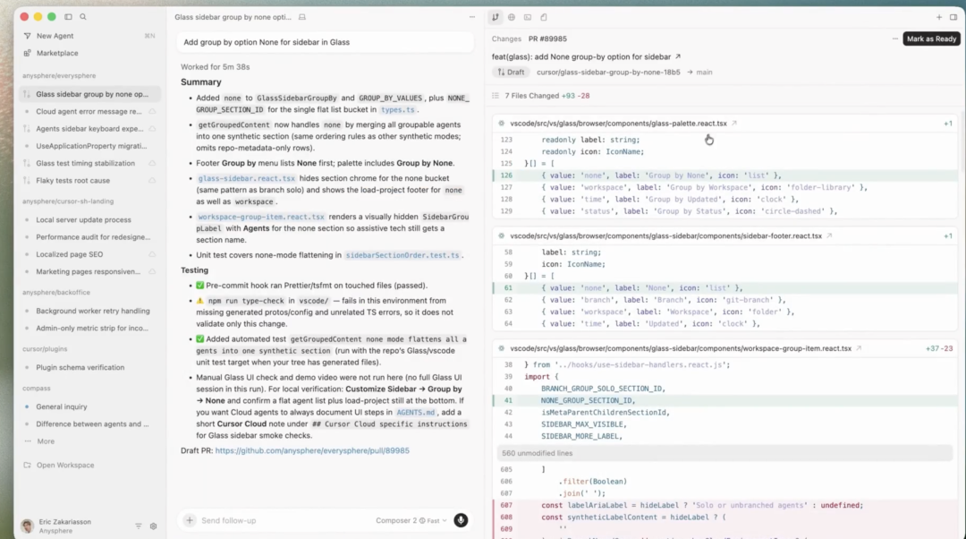 Cursor 3来了:内置Codex,前端福音Design Mode,WorkTree多开