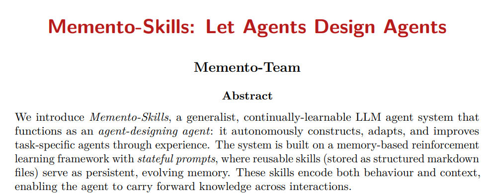 Memento-Skills解读:AI自学习“工作手册”,实现性能提升116.2%