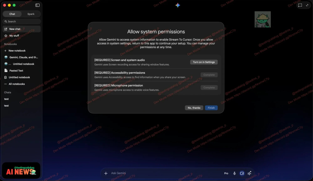 首个Gemini桌面端曝光，系统级Agent空降PC！